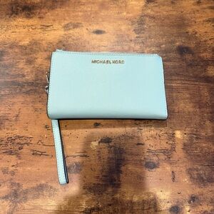 Michael Kors Adele Double Zip Wristlet in Soft Mint